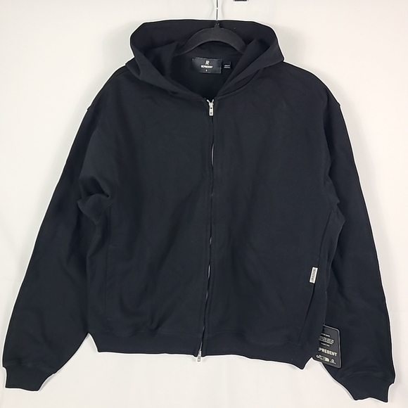 NWT Represent Initial Boxy Zip Through Hoodie Black Heavyweight Sz S MSRP $165 - Picture 1 of 5